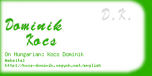 dominik kocs business card